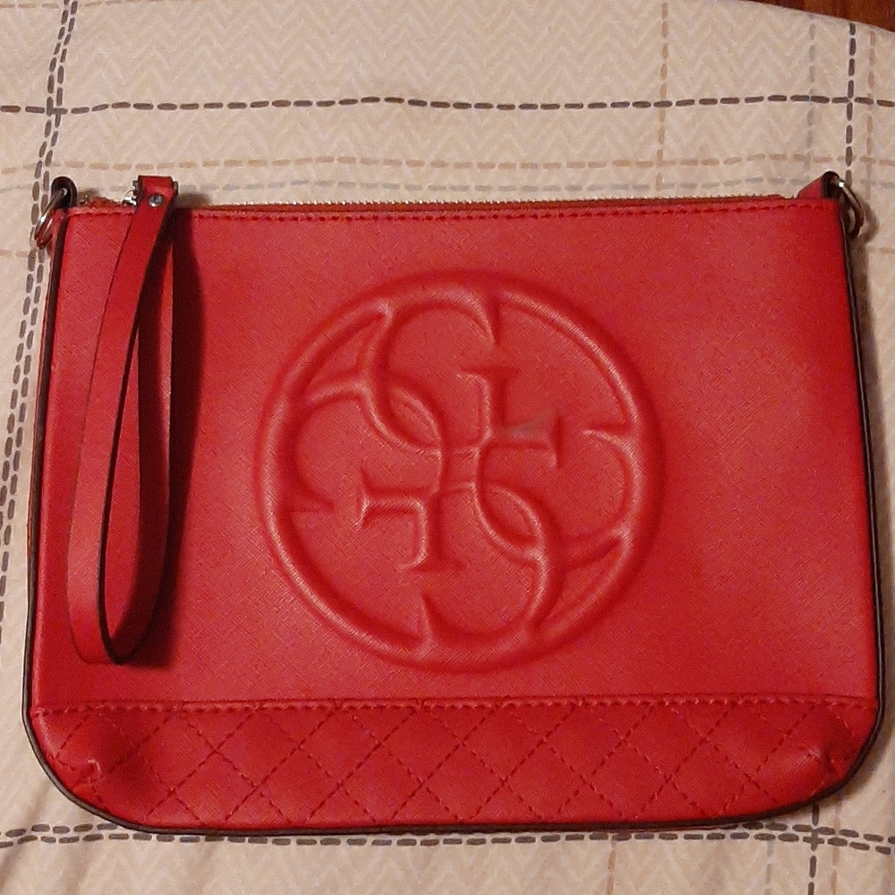 Guess red clutch